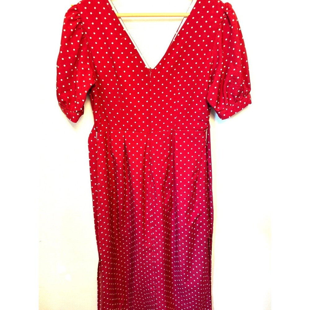 Red polkadot button up dress - Picture 10 of 12